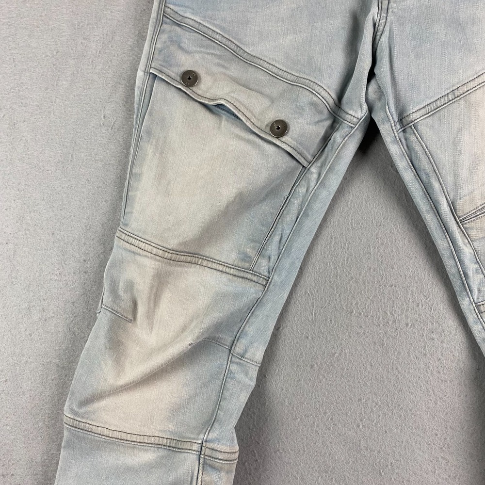 G-Star Raw Airblaze 3D Skinny Jeans Mens 34x32 light Stretch Faded Moto Denim - Picture 5 of 15